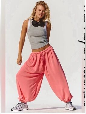 FP Movement Momentum Balloon Pants Neon Coral NWT Size S
